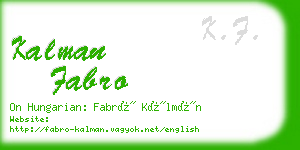 kalman fabro business card